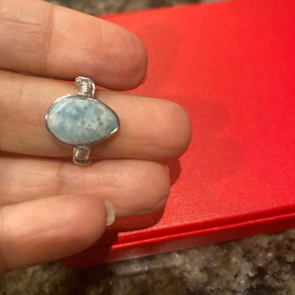 💎 DOMINICAN LARIMAR SET💎 Made by Artisans. Proceeds help Dominican children - Picture 4 of 5